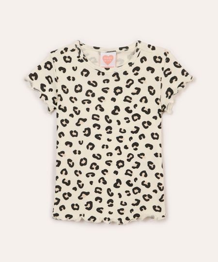blusa de algodão infantil canelada animal print colorido 5