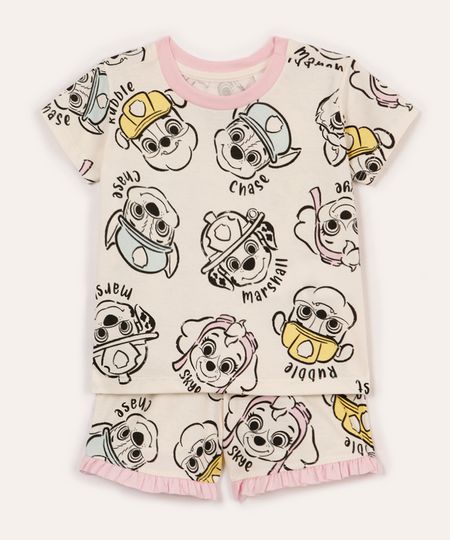 pijama curto infantil patrulha canina rosa 1