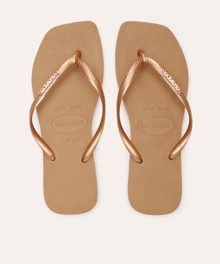 chinelo havaianas slim square bege 35-36