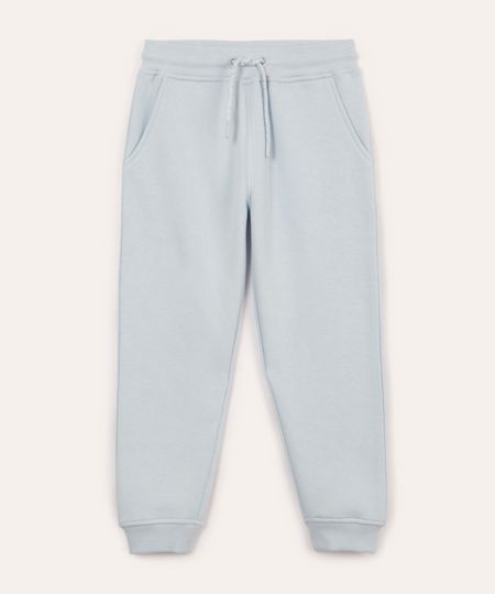 calça jogger de moletom infantil com bolsos azul 8