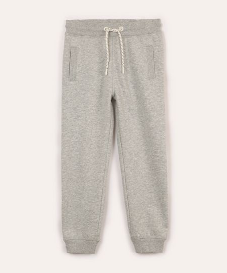calça jogger de moletom infantil - cinza mescla claro 6