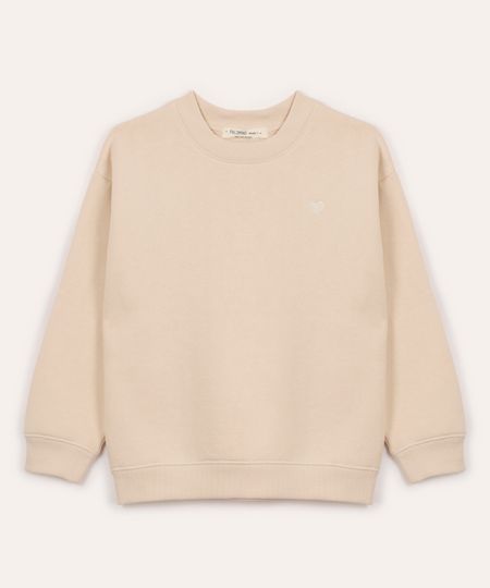 blusão oversized de moletom infantil coração bege 6 blusão oversized de moletom infantil coração bege 6