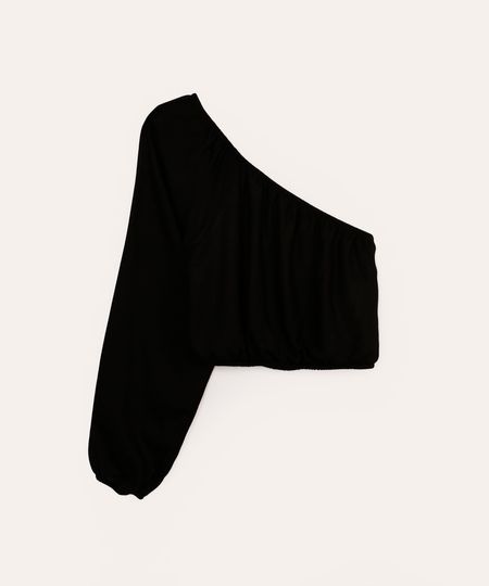 cropped de viscose juvenil ombro único preto 10