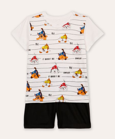 conjunto infantil curto patrulha canina listrado off white 1 conjunto infantil curto patrulha canina listrado off white 1