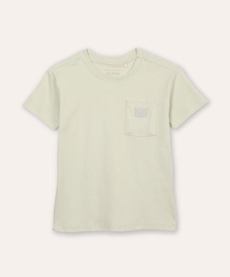 camiseta de algodão infantil com bolso verde 12