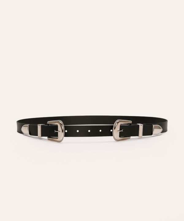 cinto com fivela dupla preto 95CM