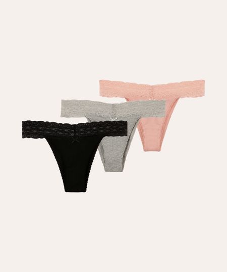 kit de 3 calcinhas biquíni com renda colorida GG kit de 3 calcinhas biquíni com renda colorida GG