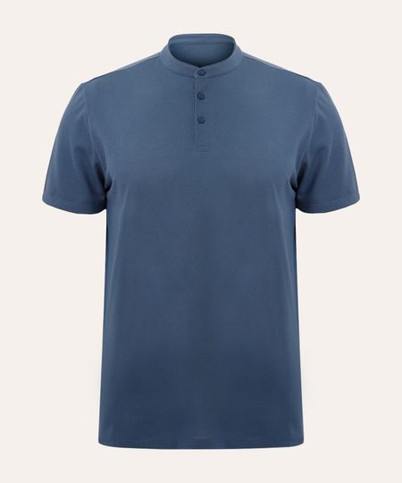 polo plus size de algodão piquet - azul jeans GG1