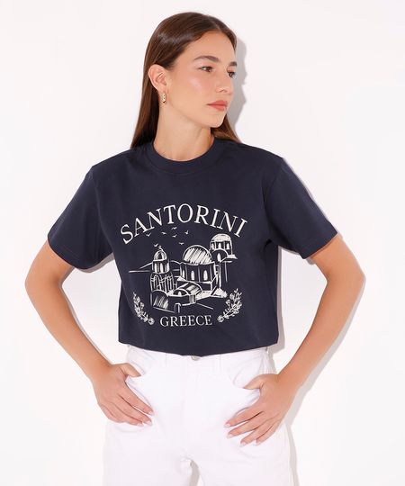 camiseta de algodão santorini mindset azul PP