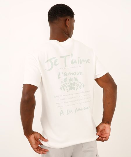 camiseta relaxed de algodão je taime off white G