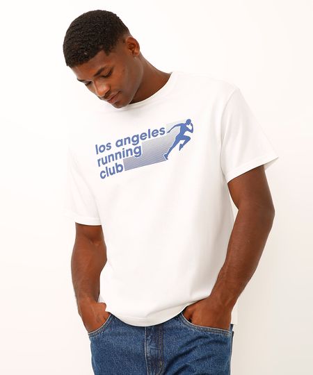 camiseta relaxed de algodão los angeles running club off white PP