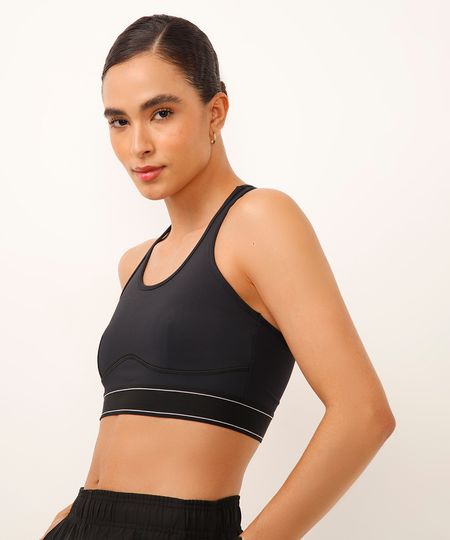 top nadador com elástico esportivo ace preto P