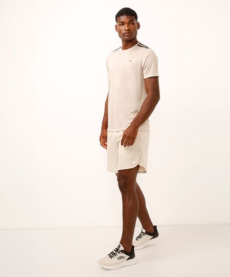 short com recortes esportivo ace bege P short com recortes esportivo ace bege P