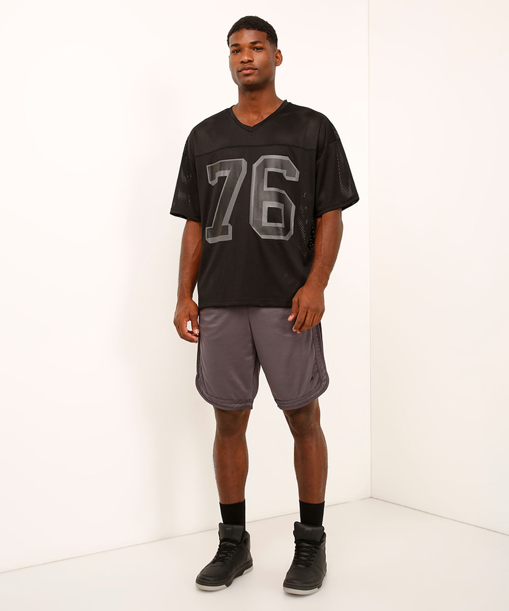 bermuda alongada com vivo esportiva ace cinza