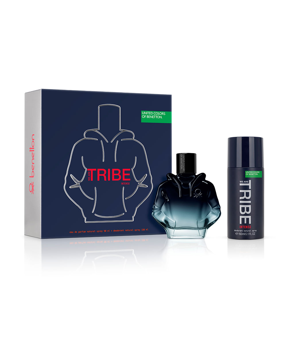 kit masculino tribe benetton eau de toilette 90ml e desodorante 150ml