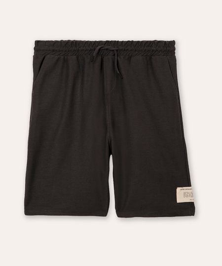bermuda juvenil texturizada com bolsos cinza 10