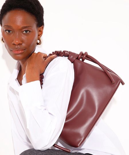 bolsa shoulder alça franzida mindset vinho UNICO