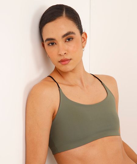 top dupla face esportivo ace - verde militar M top dupla face esportivo ace - verde militar M