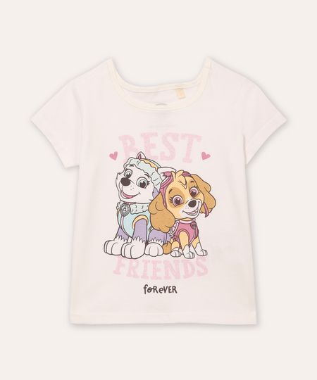 blusa infantil de algodão skye e everest com glitter off white 2