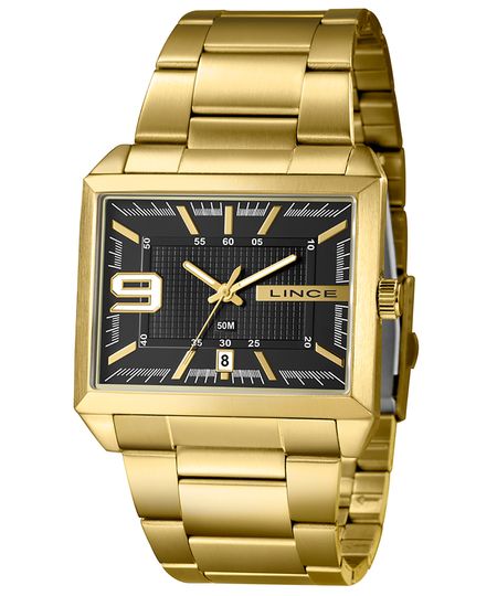 relógio lince analógico calendário mqg4752l46 p2kx - dourado UNICO relógio lince analógico calendário mqg4752l46 p2kx - dourado UNICO