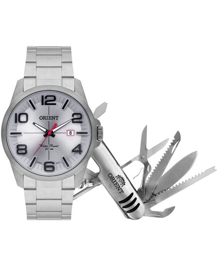 relógio orient analógico calendário mbss1289 kf77g2sx  - prata UNICO relógio orient analógico calendário mbss1289 kf77g2sx  - prata UNICO