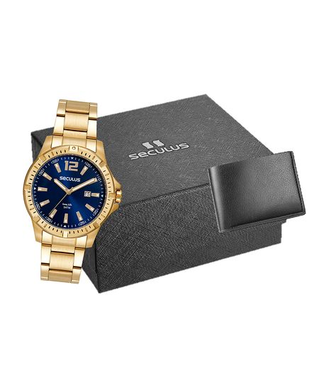 relógio seculus analógico calendário 44208gpsvda3k dourado UNICO