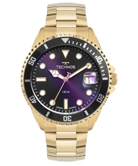 relógio technos analógico calendário 2415dw1p dourado UNICO relógio technos analógico calendário 2415dw1p dourado UNICO
