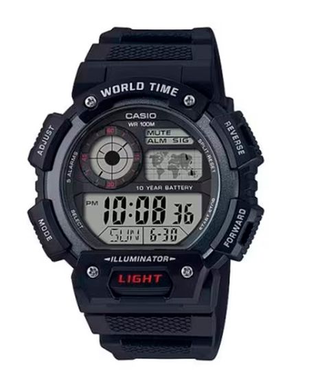 relógio casio digital  digital ae 1400wh 1avdf preto UNICO