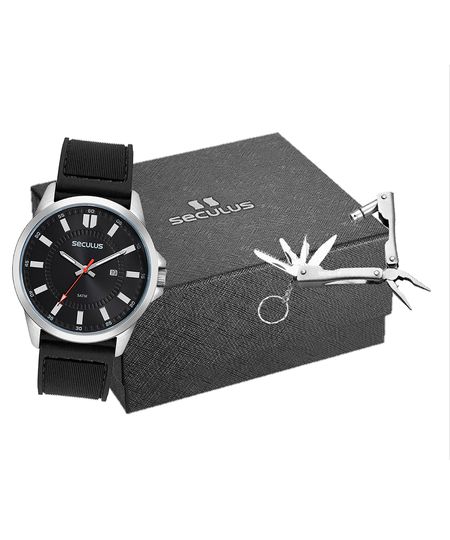 relógio seculus analógico calendário 44230g0svnu1k prateado UNICO