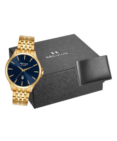 relógio seculus analógico calendário 44214gpsvda3k dourado UNICO relógio seculus analógico calendário 44214gpsvda3k dourado UNICO