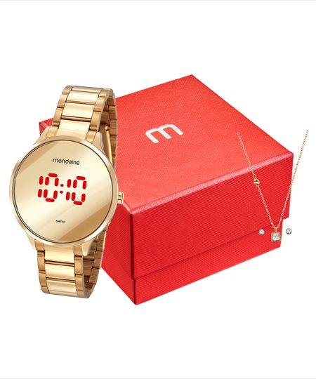 relógio mondaine digital 32060lpmvde1kg dourado UNICO