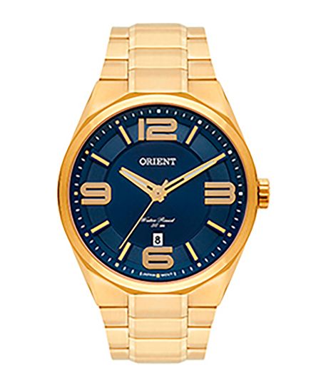 relógio orient analógico calendário mgss1151d2kx dourado UNICO