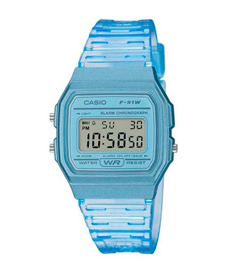 relógio casio digital f91ws2df azul UNICO