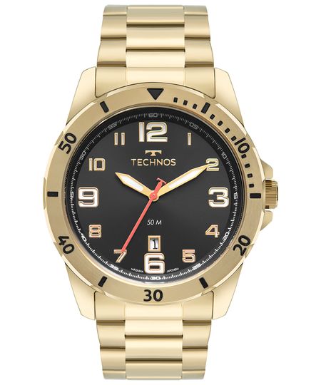 relógio technos analógico calendário 2115nbpk1p dourado UNICO