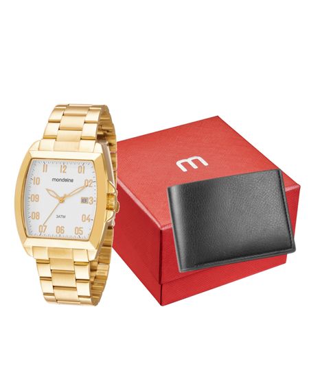relógio mondaine analógico calendário 83497gpmvde1ka dourado UNICO