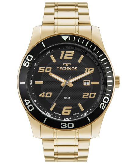 relógio technos analógico calendário 2115twbk1p dourado UNICO