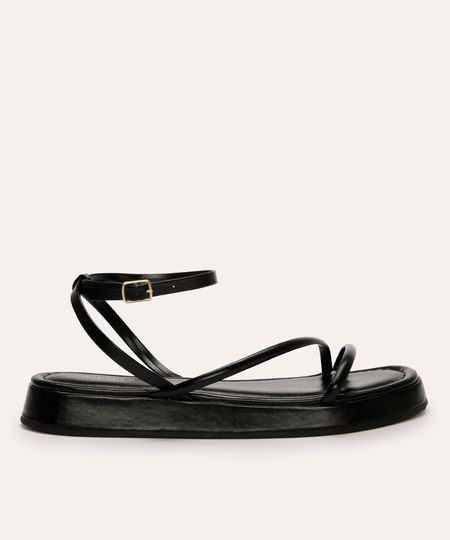 rasteirinha flatform tiras finas oneself preta 35
