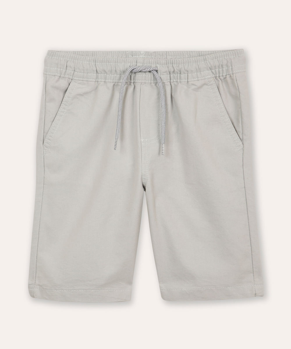 bermuda infantil cós com elástico e cordão cinza