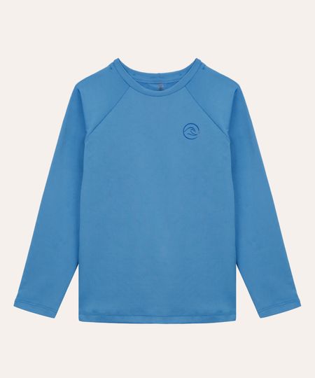 camiseta de praia infantil manga longa proteção uv azul 2