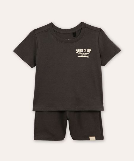 conjunto infantil curto surf up cinza 1