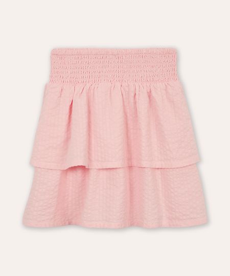 saia infantil com babados e lastex rosa 4