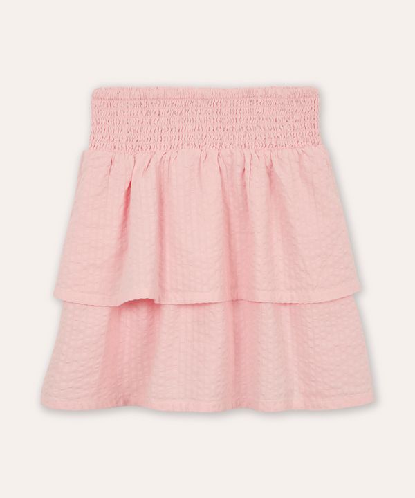 saia infantil com babados e lastex rosa 4