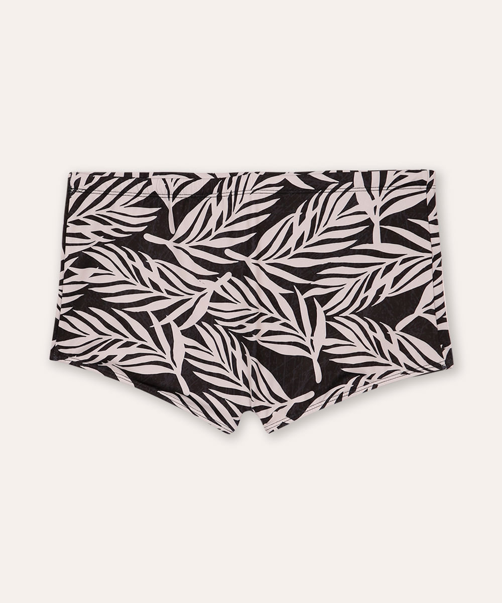 sunga boxer folhagem proteção uv cinza