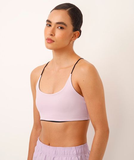 top dupla face esportivo ace lilás pastel G