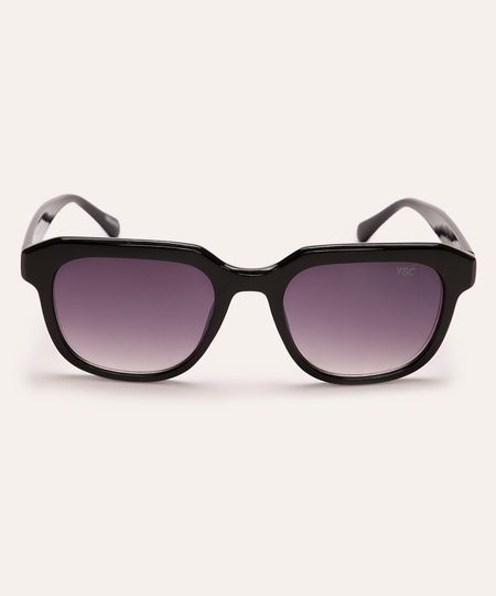 óculos de sol oval preto UNICO