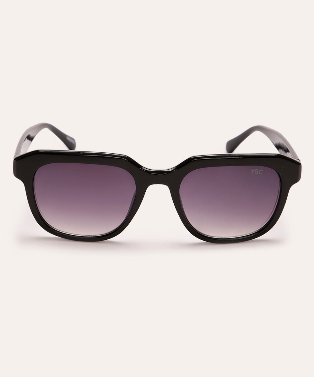 óculos de sol oval preto