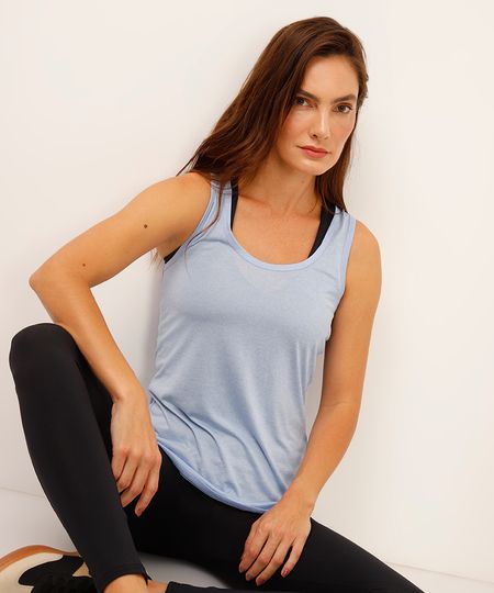 regata esportiva ace básica decote nadador - azul claro GG regata esportiva ace básica decote nadador - azul claro GG