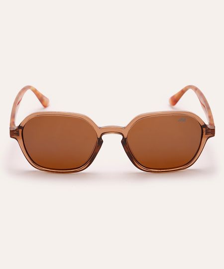 óculos de sol oval tartaruga marrom UNICO
