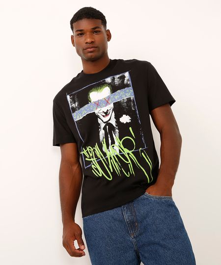 camiseta relaxed de algodão manga curta coringa preta P