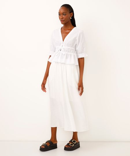 saia midi godê texturizada off white 40 saia midi godê texturizada off white 40